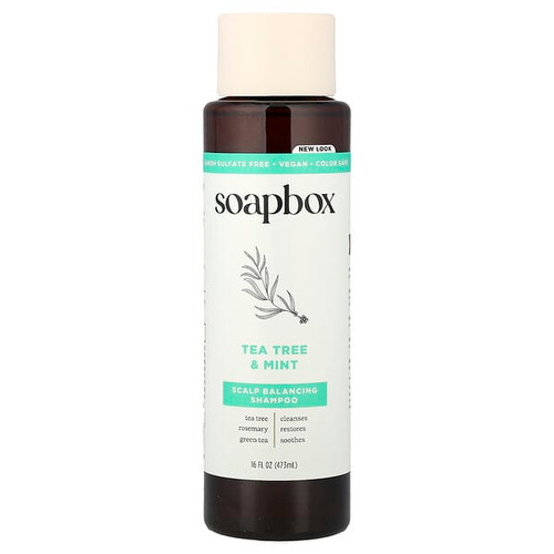 <img alt="Soapbox, Scalp Balancing Shampoo, Tea Tree & Mint, 16 fl oz (473 ml)" title="Soapbox, Scalp Balancing Shampoo, Tea Tree & Mint, 16 fl oz (473 ml),854365006661"