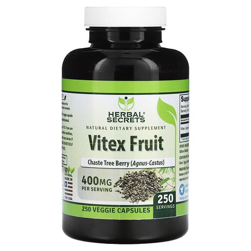 <img alt="Herbal Secrets, Vitex Fruit, 400 mg, 250 Veggie Capsules" title="Herbal Secrets, Vitex Fruit, 400 mg, 250 Veggie Capsules,810180023641"