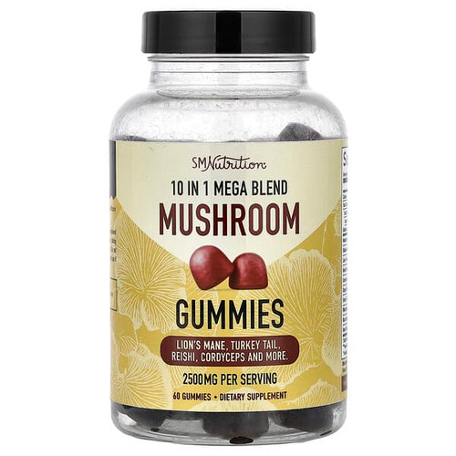 <img alt="SMNutrition, 10 in 1 Mega Blend Mushroom Gummies, Raspberry, 60 Gummies" title="SMNutrition, 10 in 1 Mega Blend Mushroom Gummies, Raspberry, 60 Gummies,850045552305"