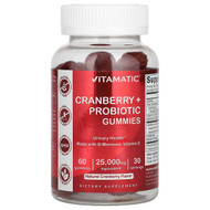 <img alt="Vitamatic, Cranberry + Probiotic Gummies, Natural Cranberry, 60 Gummies" title="Vitamatic, Cranberry + Probiotic Gummies, Natural Cranberry, 60 Gummies,810078471141"