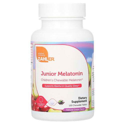 <img alt="Zahler, Junior Melatonin, Natural Grape, 120 Chewable Tablets (1 mg per Tablet)" title="Zahler, Junior Melatonin, Natural Grape, 120 Chewable Tablets (1 mg per Tablet),848998082857"