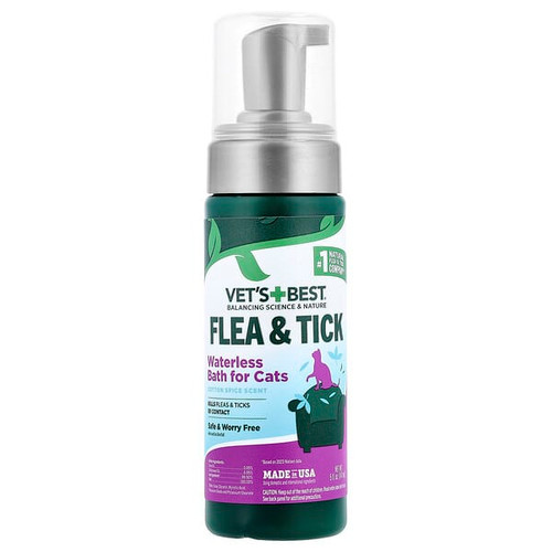 <img alt="Vets Best, Flea & Tick Waterless Bath For Cats, Cotton Spice, 5 fl oz (147 ml)" title="Vets Best, Flea & Tick Waterless Bath For Cats, Cotton Spice, 5 fl oz (147 ml),010279001356"