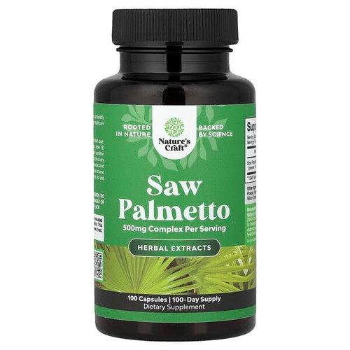 <img alt="Natures Craft, Saw Palmetto, 500 mg, 100 Capsules" title="Natures Craft, Saw Palmetto, 500 mg, 100 Capsules,806802596303"