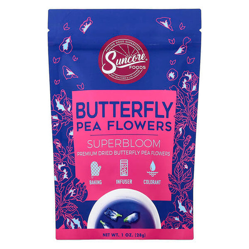 <img alt="Suncore Foods, Butterfly Pea Flowers, 1 oz (28 g)" title="Suncore Foods, Butterfly Pea Flowers, 1 oz (28 g),857069007811"