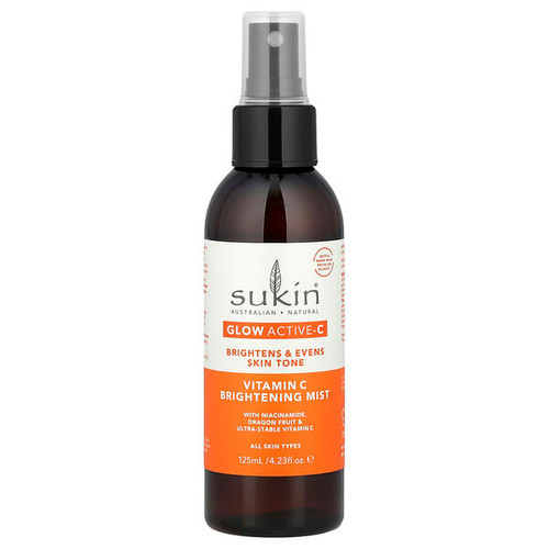 <img alt="Sukin, Glow Active-C, Vitamin C Brightening Mist, All Skin Types, 4.23 fl oz (125 ml)" title="Sukin, Glow Active-C, Vitamin C Brightening Mist, All Skin Types, 4.23 fl oz (125 ml),9327693011610"