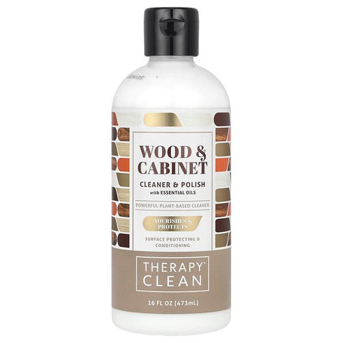 <img alt="Therapy Clean, Wood & Cabinet, Cleaner & Polish with Essential Oils, 16 fl oz (473 ml)" title="Therapy Clean, Wood & Cabinet, Cleaner & Polish with Essential Oils, 16 fl oz (473 ml),895823002191"