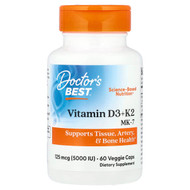 <img alt="Doctors Best, Vitamin D3 + K2, MK-7, 60 Veggie Caps" title="Doctors Best, Vitamin D3 + K2, MK-7, 60 Veggie Caps,753950006263"