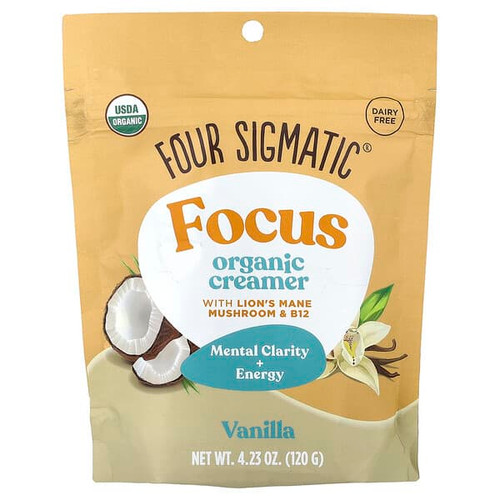 <img alt="Four Sigmatic, Focus, Organic Creamer, Vanilla, 4.23 oz (120 g)" title="Four Sigmatic, Focus, Organic Creamer, Vanilla, 4.23 oz (120 g),816897023684"