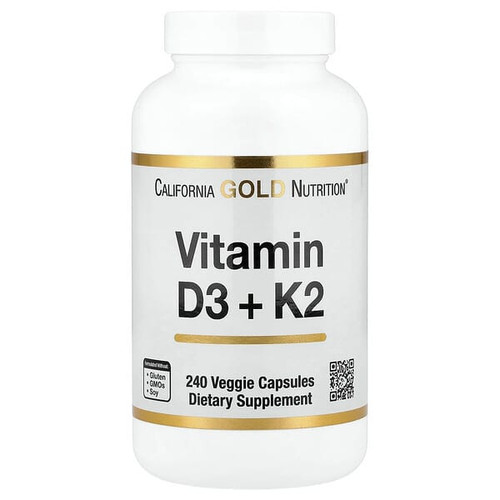 <img alt="California Gold Nutrition, Vitamin D3 + K2, 240 Veggie Capsules" title="California Gold Nutrition, Vitamin D3 + K2, 240 Veggie Capsules,898220025138"