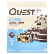 <img alt="Quest Nutrition, Protein Bar, Dipped, Cookies & Cream, 4 Bars, 1.76 oz (50 g) Each" title="Quest Nutrition, Protein Bar, Dipped, Cookies & Cream, 4 Bars, 1.76 oz (50 g) Each,888849013418"