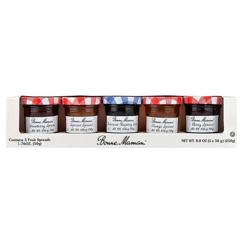 <img alt="Bonne Maman, Mini Fruit Spread Gift Set, Variety Pack, 5 Pack, 1.76 oz (50 g) Each" title="Bonne Maman, Mini Fruit Spread Gift Set, Variety Pack, 5 Pack, 1.76 oz (50 g) Each,088702001624"
