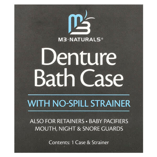 <img alt="M3, Denture Bath Case with No Spill Strainer, 1 Set" title="M3, Denture Bath Case with No Spill Strainer, 1 Set,850021371333"