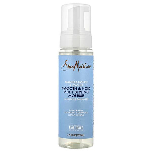 <img alt="SheaMoisture, Manuka Honey & Yogurt, Smooth & Hold Multi-Styling Mousse w- Mafura & Baobab Oils, 7.5 fl oz (222 ml)" title="SheaMoisture, Manuka Honey & Yogurt, Smooth & Hold Multi-Styling Mousse w- Mafura & Baobab Oils, 7.5 fl oz (222 ml),764302023197"