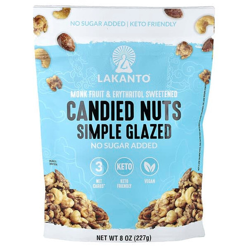 <img alt="Lakanto, Candied Nuts, Simple Glazed, 8 oz (227 g)" title="Lakanto, Candied Nuts, Simple Glazed, 8 oz (227 g),843076001485"