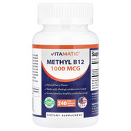 <img alt="Vitamatic, Methyl B12, Natural Berry, 240 Fast Dissolve Tablets" title="Vitamatic, Methyl B12, Natural Berry, 240 Fast Dissolve Tablets,810078476610"