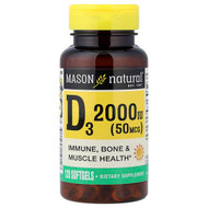 <img alt="Mason Natural, Vitamin D3, 50 mcg (2,000 IU), 120 Softgels" title="Mason Natural, Vitamin D3, 50 mcg (2,000 IU), 120 Softgels,311845150127"