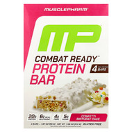<img alt="MusclePharm, Combat Ready Protein Bar, Confetti Birthday Cake, 4 Bars, 1.87 oz (53 g) Each" title="MusclePharm, Combat Ready Protein Bar, Confetti Birthday Cake, 4 Bars, 1.87 oz (53 g) Each,810002502859"
