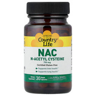 <img alt="Country Life, NAC, 750 mg, 30 Vegan Capsules" title="Country Life, NAC, 750 mg, 30 Vegan Capsules,015794016861"
