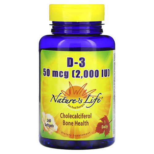 <img alt="Natures Life, D-3, 50 mcg (2,000 IU), 240 Softgels" title="Natures Life, D-3, 50 mcg (2,000 IU), 240 Softgels,040647104570"