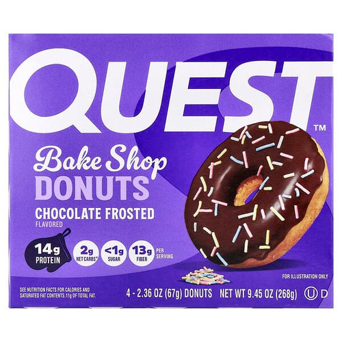 <img alt="Quest Nutrition, Bake Shop Donuts, Chocolate Frosted, 4 Donuts, 2.36 oz (67 g) Each" title="Quest Nutrition, Bake Shop Donuts, Chocolate Frosted, 4 Donuts, 2.36 oz (67 g) Each,888849016938"