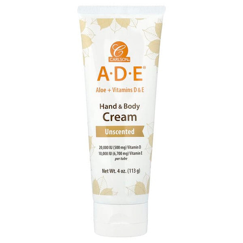 <img alt="Carlson, A-D-E, Hand & Body Cream, Unscented, 4 oz (113 g)" title="Carlson, A-D-E, Hand & Body Cream, Unscented, 4 oz (113 g),088395053306"