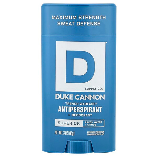 <img alt="Duke Cannon Supply Co., Trench Warfare Antiperspirant + Deodorant, Superior, Fresh Water + Citrus, 3 oz (85 g)" title="Duke Cannon Supply Co., Trench Warfare Antiperspirant + Deodorant, Superior, Fresh Water + Citrus, 3 oz (85 g),371782005096"
