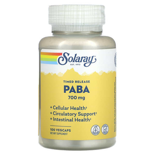 <img alt="Solaray, Timed Release PABA, 700 mg, 100 VegCaps" title="Solaray, Timed Release PABA, 700 mg, 100 VegCaps,076280043693"