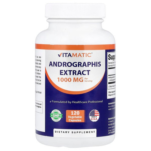 <img alt="Vitamatic, Andrographis Extract, 120 Vegetable Capsules (500 mg per Capsule)" title="Vitamatic, Andrographis Extract, 120 Vegetable Capsules (500 mg per Capsule),810078475620"