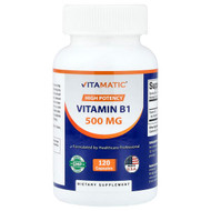 <img alt="Vitamatic, Vitamin B1, 500 mg, 120 Capsules" title="Vitamatic, Vitamin B1, 500 mg, 120 Capsules,602343800998"
