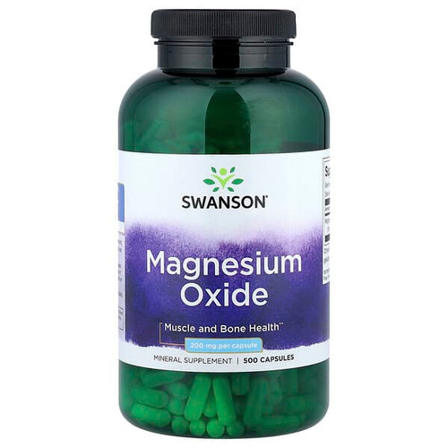 <img alt="Swanson Vitamins, Magnesium Oxide, 200 mg, 500 Capsules" title="Swanson Vitamins, Magnesium Oxide, 200 mg, 500 Capsules,087614011974"