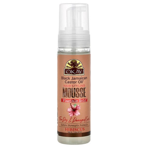 <img alt="Okay Pure Naturals, Black Jamaican Castor Oil, Hair Styling Mousse, Flexible Hold, For Dry & Damaged Curls, Hibiscus, 7.5 oz (221 ml)" title="Okay Pure Naturals, Black Jamaican Castor Oil, Hair Styling Mousse, Flexible Hold, For Dry & Damaged Curls, Hibiscus, 7.5 oz (221 ml),810086471232"