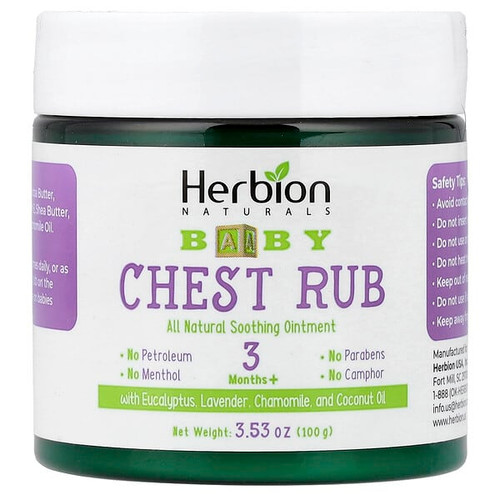 <img alt="Herbion Naturals, Baby Chest Rub, 3 Months+, 3.53 oz (100 g)" title="Herbion Naturals, Baby Chest Rub, 3 Months+, 3.53 oz (100 g),040232039997"
