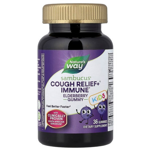 <img alt="Natures Way, Kids Cough Relief + Immune Gummy, Elderberry, 36 Gummies" title="Natures Way, Kids Cough Relief + Immune Gummy, Elderberry, 36 Gummies,033674136768"