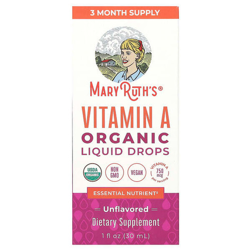 <img alt="MaryRuths, Organic Vitamin A Liquid Drops, Unflavored, 750 mcg, 1 fl oz (30 ml)" title="MaryRuths, Organic Vitamin A Liquid Drops, Unflavored, 750 mcg, 1 fl oz (30 ml),850036700036"