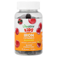 <img alt="Lifeable, Kids, Iron + Vitamin C Gummies, Grape, 60 Gummies" title="Lifeable, Kids, Iron + Vitamin C Gummies, Grape, 60 Gummies,810102731050"