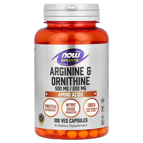 <img alt="Now Foods, Sports, Arginine & Ornithine, 100 Veg Capsules" title="Now Foods, Sports, Arginine & Ornithine, 100 Veg Capsules,733739000408"