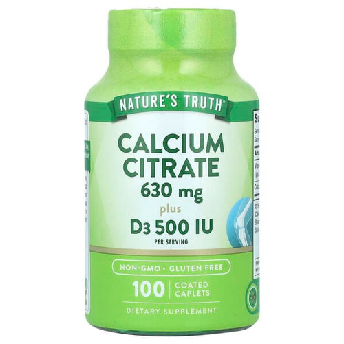 <img alt="Natures Truth, Calcium Citrate Plus D3, 100 Coated Caplets" title="Natures Truth, Calcium Citrate Plus D3, 100 Coated Caplets,840093105837"