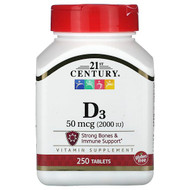 <img alt="21st Century, D3, 50 mcg (2,000 IU), 250 Tablets" title="21st Century, D3, 50 mcg (2,000 IU), 250 Tablets,740985279847"