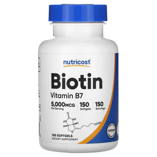 <img alt="Nutricost, Biotin, 5,000 mcg, 150 Softgels" title="Nutricost, Biotin, 5,000 mcg, 150 Softgels,810014670270"