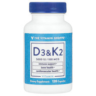 <img alt="The Vitamin Shoppe, Vitamin D3 & K2, 120 Capsules" title="The Vitamin Shoppe, Vitamin D3 & K2, 120 Capsules,766536042036"