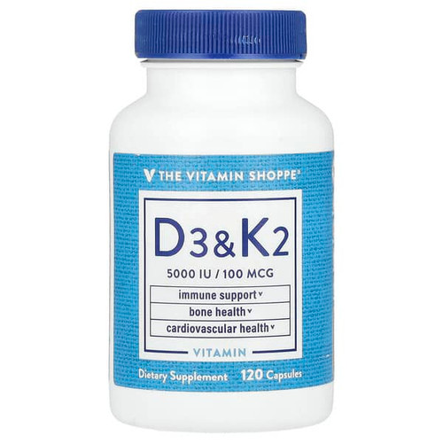 <img alt="The Vitamin Shoppe, Vitamin D3 & K2, 120 Capsules" title="The Vitamin Shoppe, Vitamin D3 & K2, 120 Capsules,766536042036"