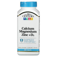 <img alt="21st Century, Calcium Magnesium Zinc + D3, 250 Tablets" title="21st Century, Calcium Magnesium Zinc + D3, 250 Tablets,740985280485"