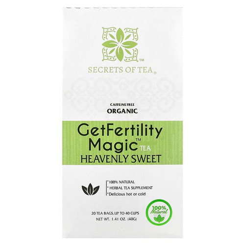 <img alt="Secrets of Tea, Organic GetFertility Magic Tea, Heavenly Sweet, Caffeine Free, 20 Tea Bags, 1.41 oz (40 g)" title="Secrets of Tea, Organic GetFertility Magic Tea, Heavenly Sweet, Caffeine Free, 20 Tea Bags, 1.41 oz (40 g),850302006954"