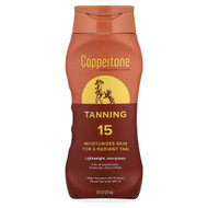 <img alt="Coppertone, Tanning, Sunscreen Lotion, SPF 15, 8 fl oz (237 ml)" title="Coppertone, Tanning, Sunscreen Lotion, SPF 15, 8 fl oz (237 ml),072140027407"