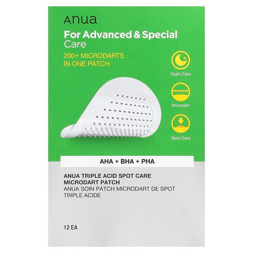 <img alt="Anua, Triple Acid Spot Care Microdart Patch, 12 Patches" title="Anua, Triple Acid Spot Care Microdart Patch, 12 Patches,8809640736797"