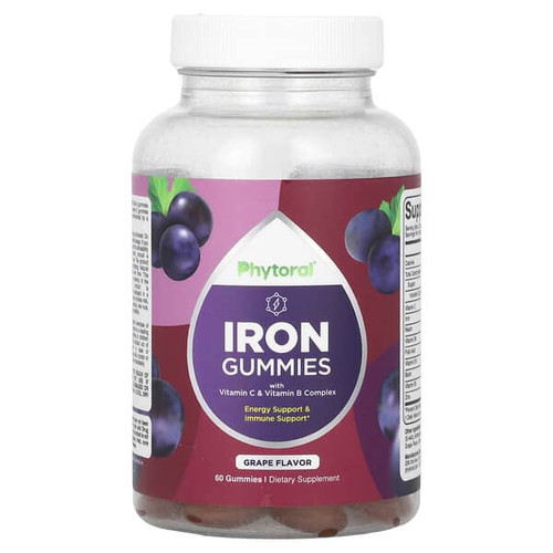 <img alt="Phytoral, Iron Gummies with Vitamin C & Vitamin B Complex, Grape, 60 Gummies" title="Phytoral, Iron Gummies with Vitamin C & Vitamin B Complex, Grape, 60 Gummies,850019770858"