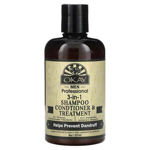 <img alt="Okay Pure Naturals, Men Professional, 3-in-1 Men Shampoo Conditioner & Treatment, 8 oz (237 ml)" title="Okay Pure Naturals, Men Professional, 3-in-1 Men Shampoo Conditioner & Treatment, 8 oz (237 ml),815166020119"