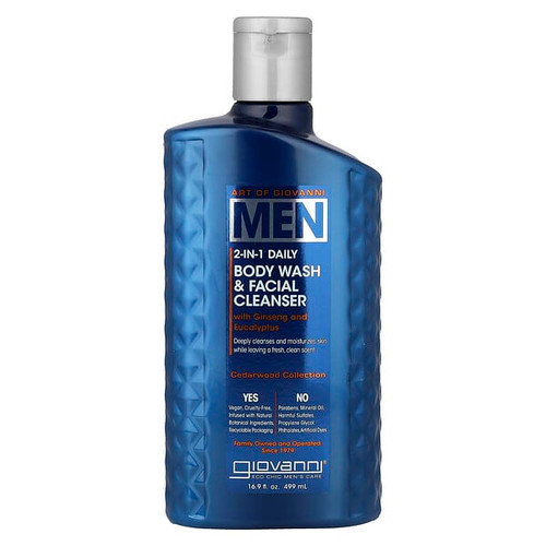 <img alt="Giovanni, Art Of Giovanni, Men 2-In-1 Daily Body Wash & Facial Cleanser with Ginseng and Eucalyptus, 16.9 fl oz (499 ml)" title="Giovanni, Art Of Giovanni, Men 2-In-1 Daily Body Wash & Facial Cleanser with Ginseng and Eucalyptus, 16.9 fl oz (499 ml),716237187710"