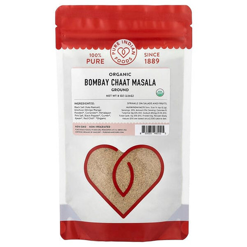 <img alt="Pure Indian Foods, Organic Bombay Chaat Masala, Ground, 8 oz (226 g)" title="Pure Indian Foods, Organic Bombay Chaat Masala, Ground, 8 oz (226 g),850035485125"