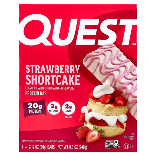<img alt="Quest Nutrition, Protein Bar, Strawberry Shortcake, 4 Bars, 2.12 oz (60 g) Each" title="Quest Nutrition, Protein Bar, Strawberry Shortcake, 4 Bars, 2.12 oz (60 g) Each,888849015665"